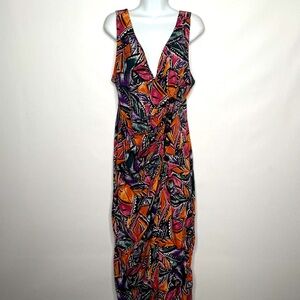 Vintage 90s Marnie West Abstract Tribal Button Front Midi Wrap Sundress …